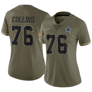 Limited Aviante Collins Women's Dallas Cowboys 2022 Salute To Service Jersey - Olive