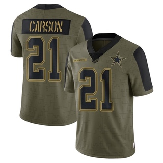 Limited Caelen Carson Men's Dallas Cowboys 2021 Salute To Service Jersey - Olive