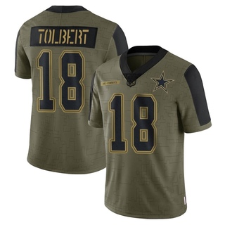 Limited Jalen Tolbert Men's Dallas Cowboys 2021 Salute To Service Jersey - Olive