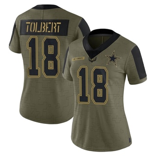 Limited Jalen Tolbert Women's Dallas Cowboys 2021 Salute To Service Jersey - Olive