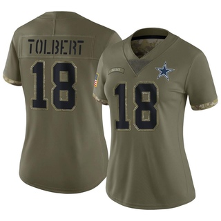 Limited Jalen Tolbert Women's Dallas Cowboys 2022 Salute To Service Jersey - Olive