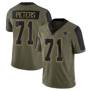 Limited Jason Peters Men's Dallas Cowboys 2021 Salute To Service Jersey - Olive