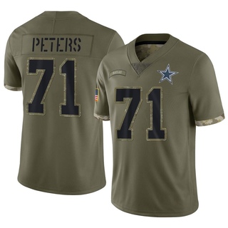 Limited Jason Peters Youth Dallas Cowboys 2022 Salute To Service Jersey - Olive